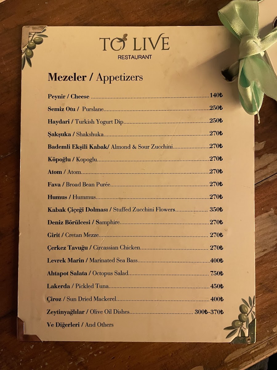 Menu To Live Restaurant-2